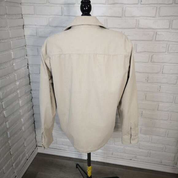 H&M Men's Size Medium Full Zip Beige 100% Cotton Corduroy Jacket - Picture 2 of 9